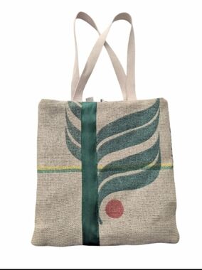 New Handmade Upcycled Burlap Coffee Bean Tote / Market Bag